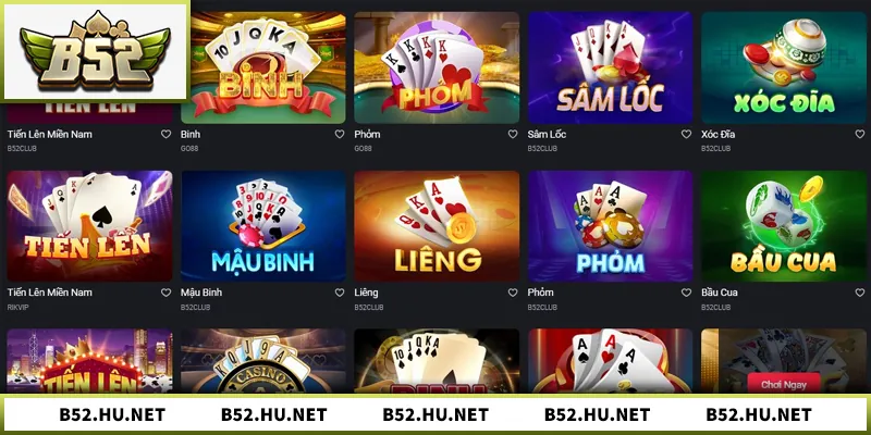 Hệ thống game bài đổi thưởng tại B52